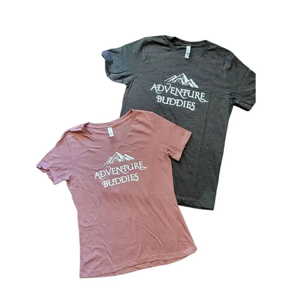 Bella + Canvas Couples T Shirt Bundle His Hers Adventure Buddies Pink Grey Hiker
